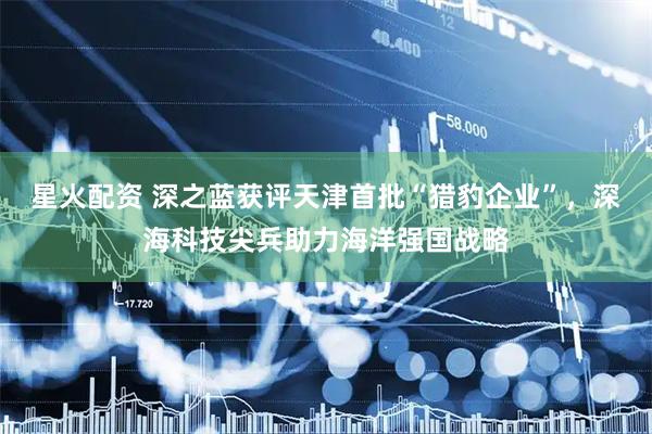 星火配资 深之蓝获评天津首批“猎豹企业”，深海科技尖兵助力海洋强国战略
